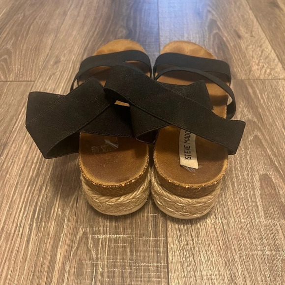 Steve Madden Womens Kimmie Black Espadrilles Shoes 8 - Picture 5 of 6